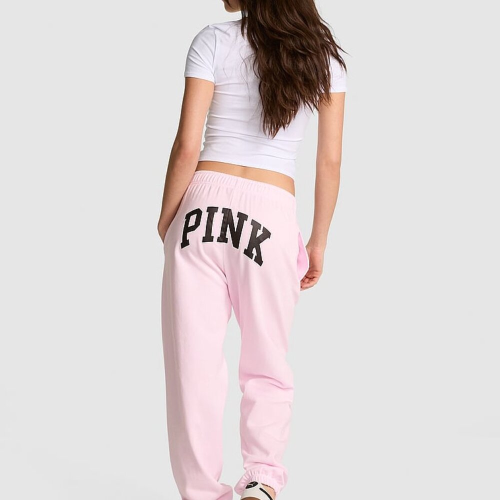 PINK Ivy Fleece Campus Sweatpants Limited Edition Pink Tulip Butterfly